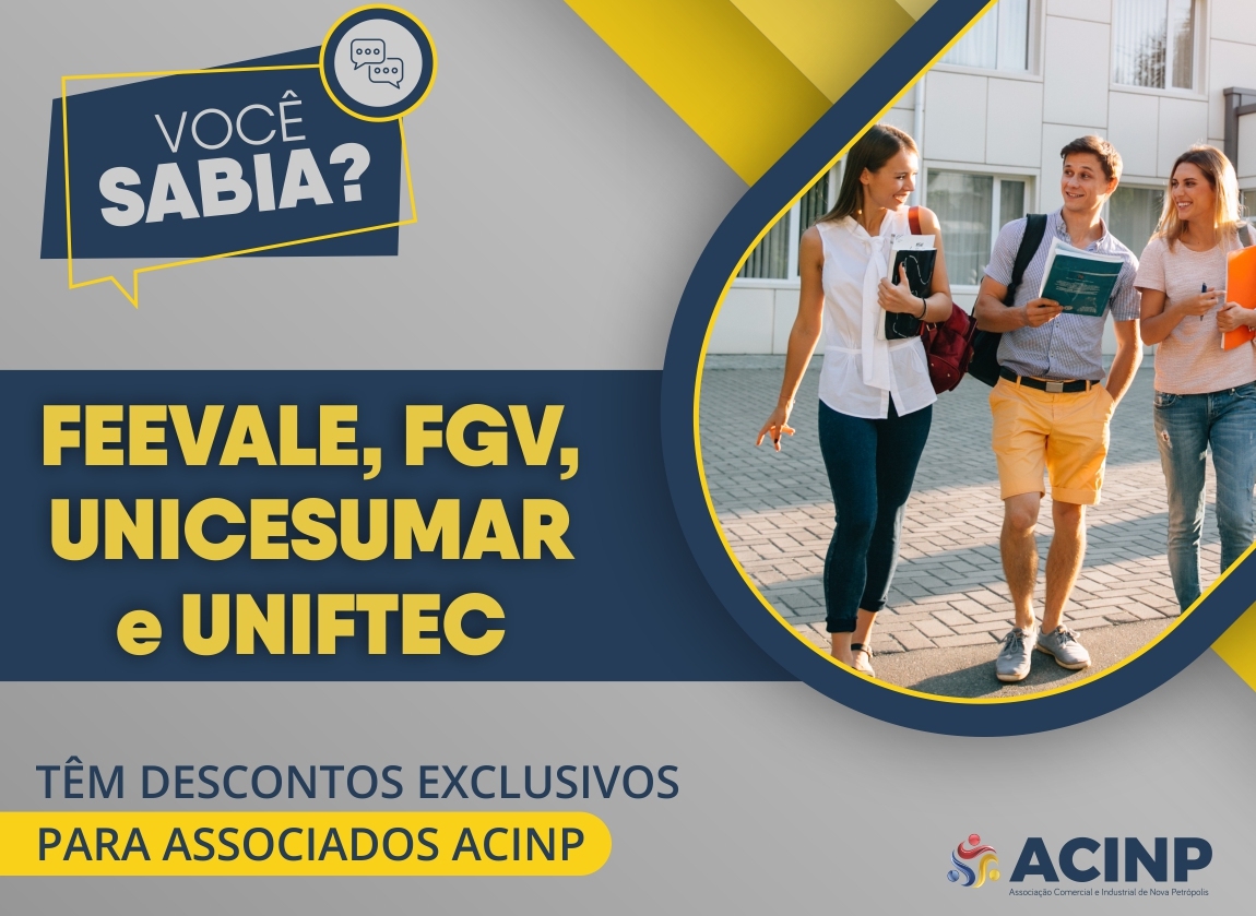 Associados ACINP tm vantagens exclusivas em Instituies de ensino de qualidade